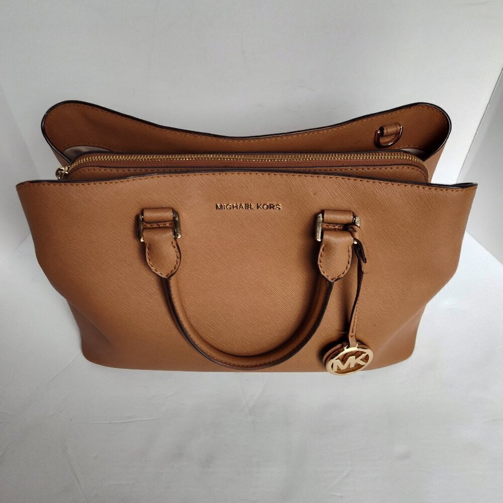 Ladies Michael Kors Tan Leather Crossbody Satchel